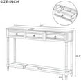 JDZHAPPYLIFE Rustic Narrow Console Table with 3 Drawer Wooden Entryway