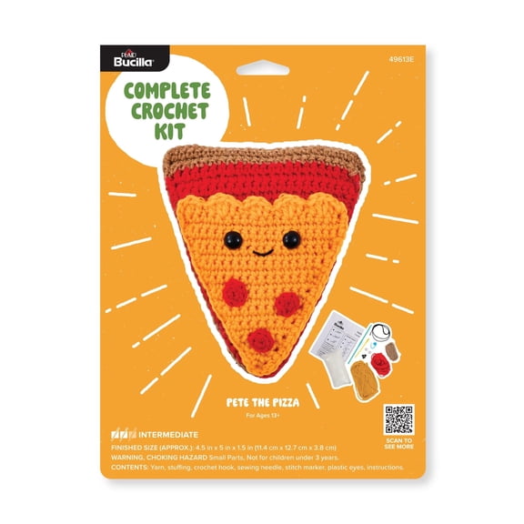 Bucilla Pete the Pizza Amigurumi Crochet Kit, 5 in