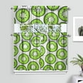 thumbnail image 2 of Kiwi Fruit Kitchen Curtains Set Tier and Valance, Cute Green Kiwi Slices Pattern with Kawaii Cartoon Print, Natural Tropical Aesthetic Drapes for Kiwi Lover Kitchen or Dining Room Decor, 2 of 6