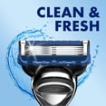 thumbnail image 3 of Gillette Mens Razor, Clean & Fresh, Handle + 5 Blade Refills, 3 of 9