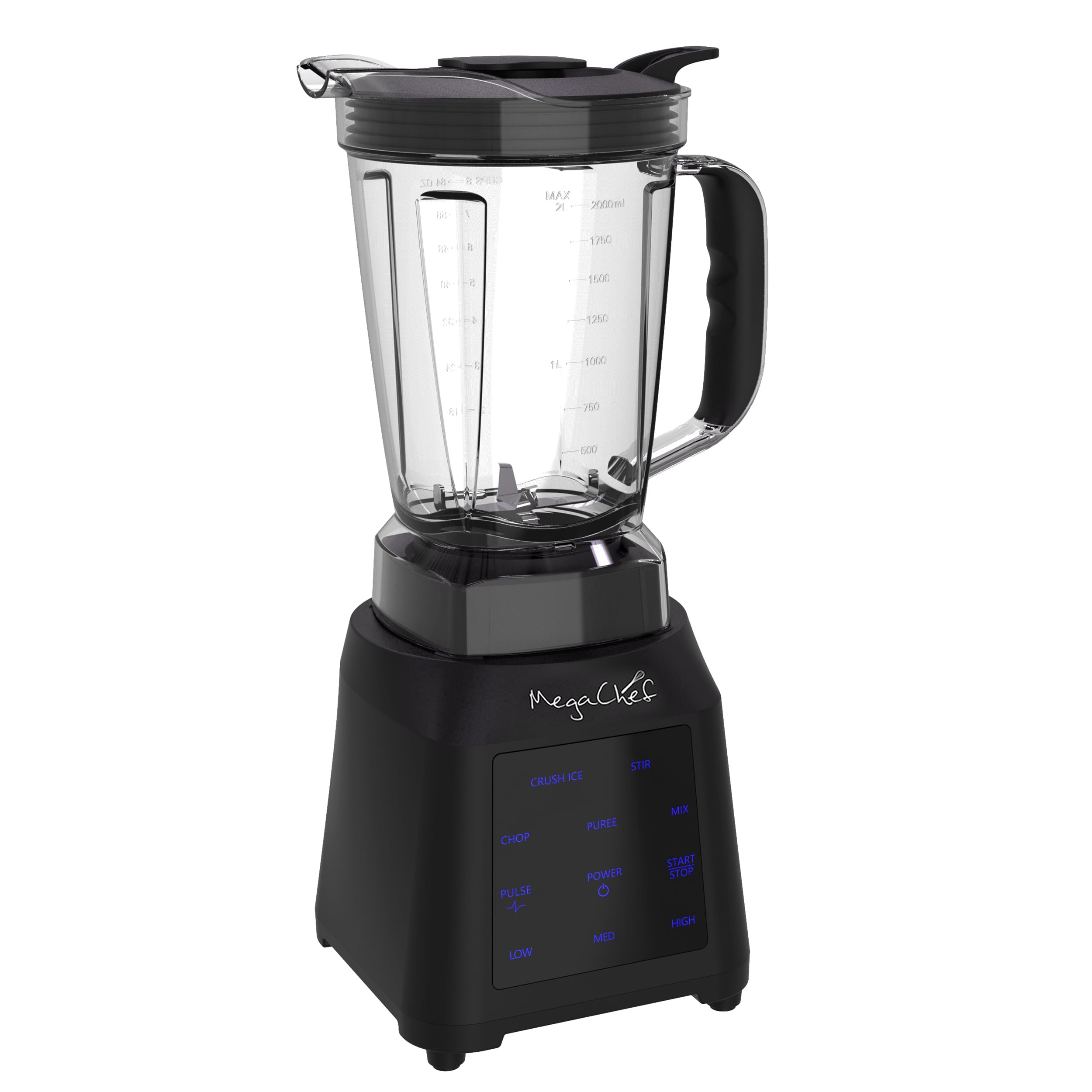 MegaChef 8 Cup Digital Blender with 5 Cup Food Processor and Two 24 Ounce On-The-Go Cup Combo Set