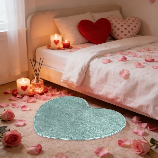 Hogar y cocina, Baño, Alfombras de baño, Alfombra decorativa suave con temática de amor, lavable a máquina, planchable, alfombra de fibra de poliéster