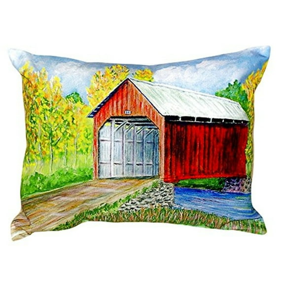 Betsy Drake NC028 16 x 20 in. Dicks Covered Bridge No Cord Pillow