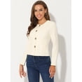 thumbnail image 3 of Chaqueta De Mujer Con Botones Cortos Y Ligeros Vintage De Otoño Con Bolsillos Albaricoque L, 3 of 5