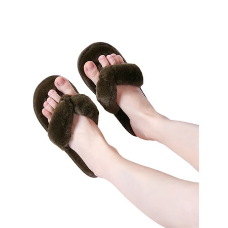 

Avamo Womens Plush Flip Flops Slippers Slides Flat Shoes Mules Sandals Footwear