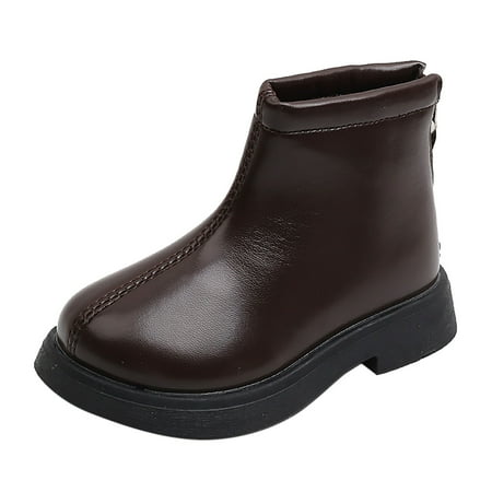 

Youmylove Toddler Girls Boots Little Kid Shoes Short Boots Short Fleece Windproof Girls School Leather Shoes Cute Footwear