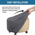 thumbnail image 5 of XIBUFE Round Ottoman Storage Cover Folding Stool Covers Furniture Protector Cover for Footrest Ottoman Fit Dia Stool Covers Round 20" - 23" Gray, 5 of 7