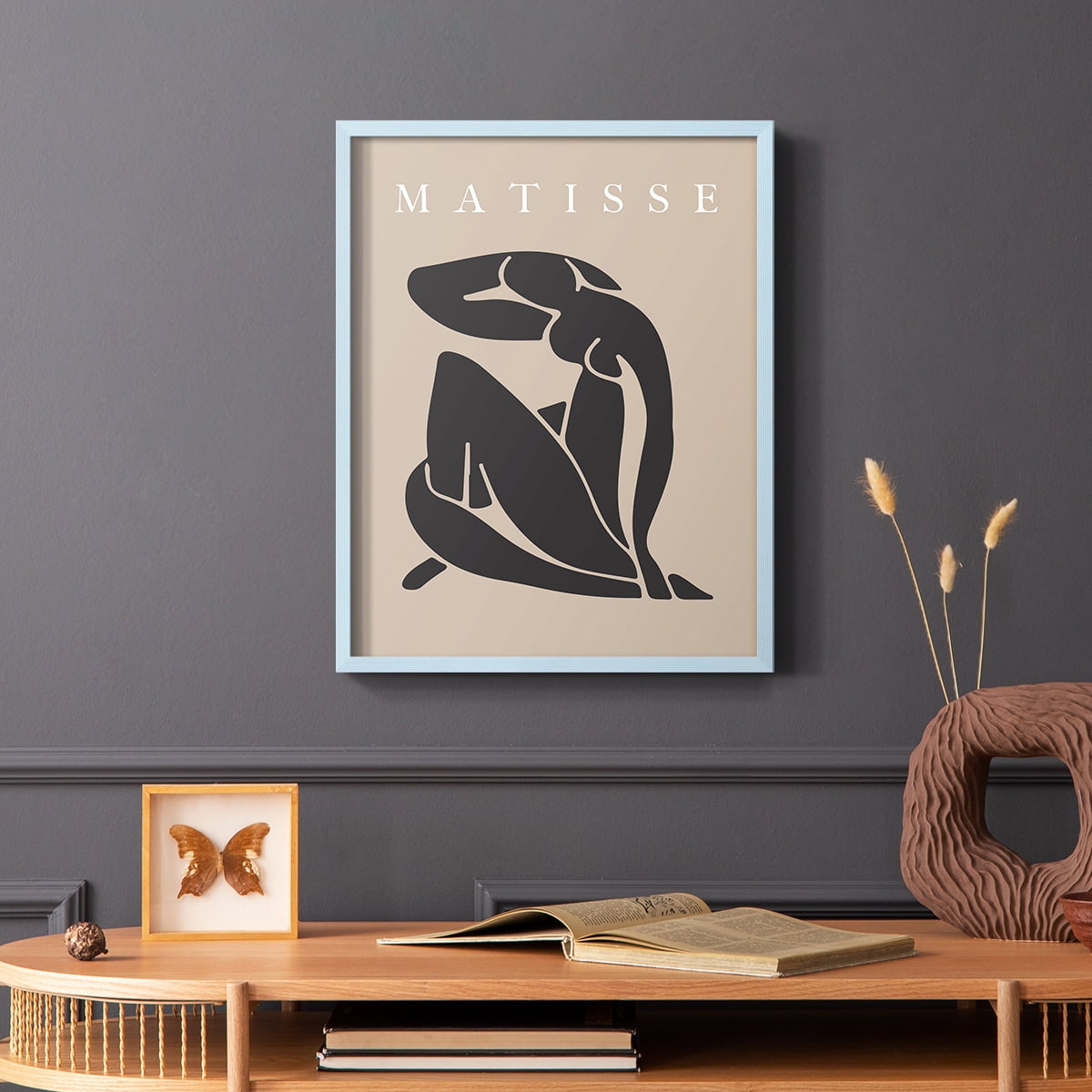 Matisse CCCLXXVIII in Blue Solid Wood 22 x 28 Framed Print