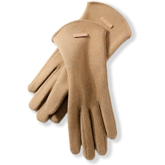 Women’s Faux Suede Winter Gloves – Soft plush Lined Warm Gloves for Cold Weather, Cozy Windproof Thermal Driving Gloves for Women, Lightweight Outdoor Daily Commuting Gloves (Brown)