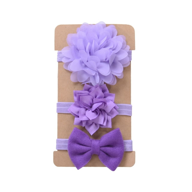 Fortune Ensemble de 3 Pcs Bandeau pour Bébé Fille Bande pour Cheveux pour Tout-Petit Nœud Élastique Couvre-Chef
