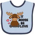 thumbnail image 3 of Inktastic It Moose Be Love with Cute Moose Boys or Girls Baby Bib, 3 of 4