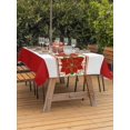 thumbnail image 2 of Outdoor Tablecloth with Umbrella Hole and Zipper, Red Poinsettia Christmas Rectangle Table Cloth 52x70 Inch Waterproof Tablecloth, Xmas Botanical Winter Floral Picnic Table Cover for Patio Camping, 2 of 7