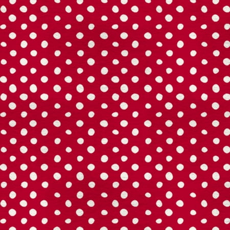 The Pioneer Woman 58" Anti-pill Fleece Flea Market Dot Print Sewing & Craft Fabric by the yard, Red