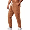 thumbnail image 3 of WAVSUF Men's Athletic Cargo Pants, Loose Fit Straight Leg Multi Pockets Fall Sports Comfort Pants Size S-3XL, 3 of 10