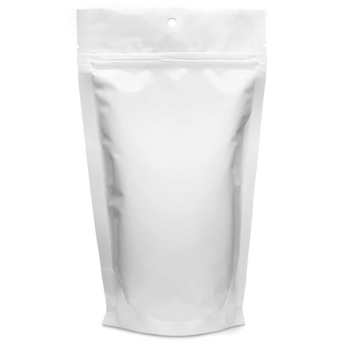 WHITE Stand Up Pouch w/Tear Notch Zip Bags 100/Bx NEW 3 x 5 MYLAR Opaque WHITE 