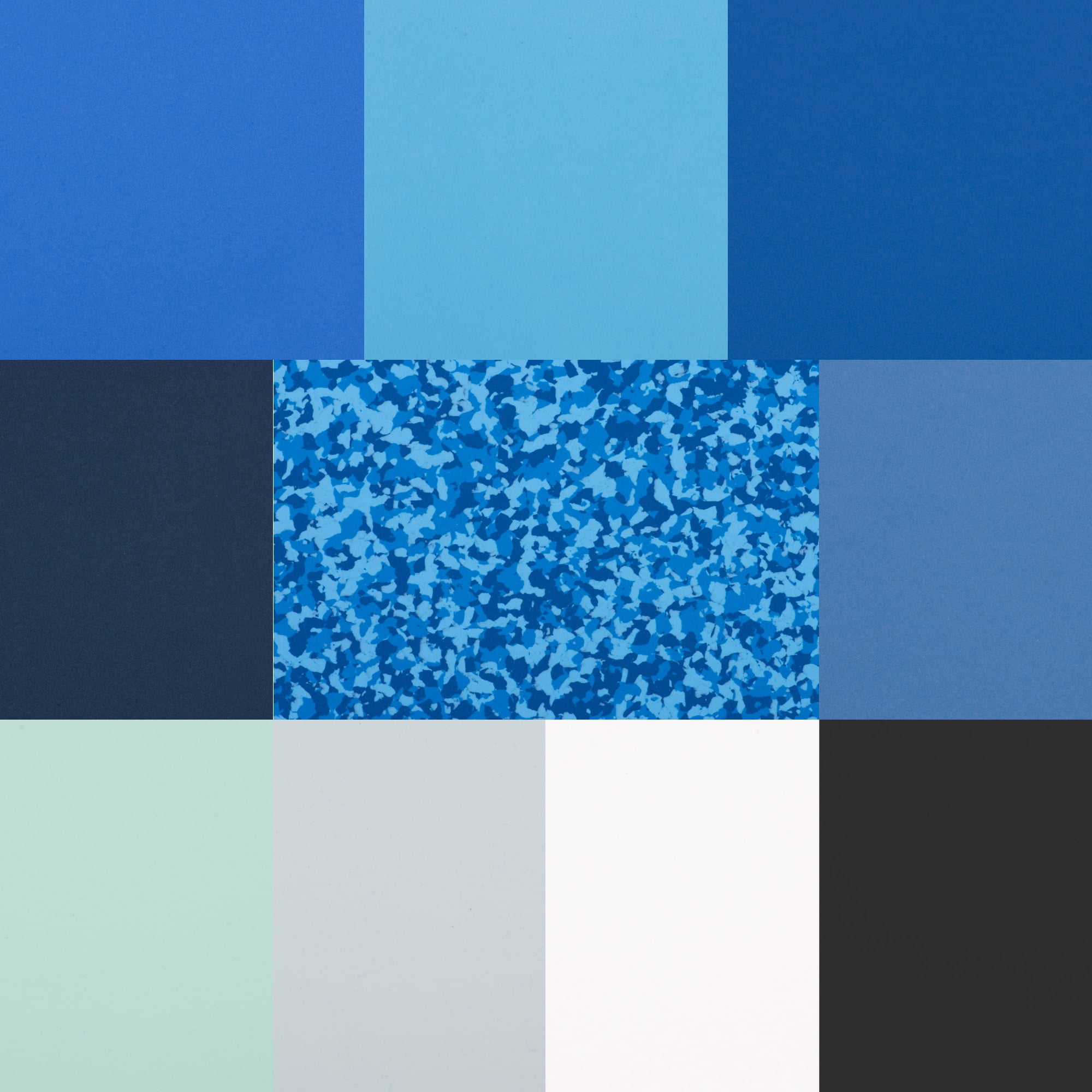LotusDek 10 Pack of 12 Inch Squares GD150 3mm  - 12"x12" High Density Foam 130 kg/m3 for Cosplay, Costumes, Crafts - Blue Color Mix