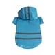 thumbnail image 1 of Xiao Hua Poncho impermeable para perros con capucha transparente y dos patas, chaqueta impermeable con banda reflectante para perros pequeños, medianos y grandes (azul, S), 1 of 4