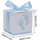 thumbnail image 4 of Caja de regalo de papel para dulces, decoración de caja de ceremonia de fiesta de cumpleaños, baby shower, bautizo, comunión, Navidad (50 unidades, azul) JAMW Sencillez, 4 of 5