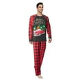 thumbnail image 2 of Popvcly Matching Family Pajamas Sets Christmas PJ's Sleepwear Printed Top with Plaid Bottom Black S-2XL, 2 of 10