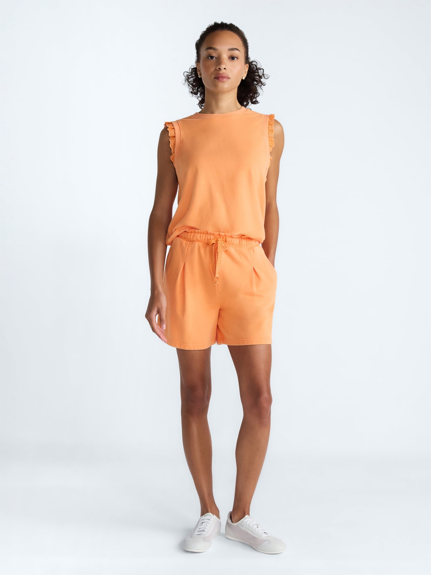 Scoop Women's Sleeveless Ruffle Top, Sizes XS-XXL