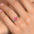 thumbnail image 4 of Gem Stone King PLAT-900 Platinum Fancy Pink Zirconia Engagement Ring for Women | 1.21 Cttw | Oval 8X6MM | Gemstone Birthstone | Size 6, 4 of 6