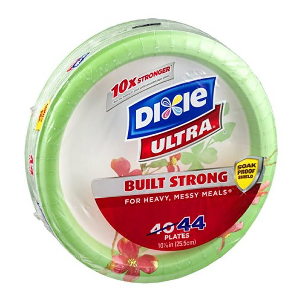 Dixie (15420) Ultra Paper Plates, 44 Count, Dinner Size (10 1/16 Inches