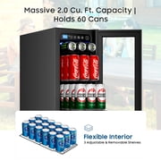 AVAHUM 12 Inch 60-Can Under Counter Beverage Refrigerator, Professional Built-In Drink Cooler, Round Handle