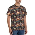thumbnail image 4 of Yiaed Skulls and Flowers Print Mens Short Sleeve Tight Fit T-Shirt, Crewneck Casual Tee-3X-Large, 4 of 5