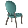 thumbnail image 6 of Modway Exhibit 19" French Vintage Velvet & Wood Dining Side Chair in Teal, 6 of 7