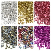 Uxcell 6 Colors Crushed Glass Chips, 1-4mm Irregular Sequins Metallic Color Glass 28g Colorful Color Series