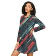 thumbnail image 3 of FORMRS Womens Long Sleeve Nightgowns Crew Neck Sleep Shirt Soft Pajamas Sizes S-3XL, Stars Abstract Lines, 3 of 8