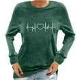 thumbnail image 2 of ShiShine Valentines Day Sweatshirt for Women Heartbeat Graphic Cute Shirts Printed Pullover, 2 of 4