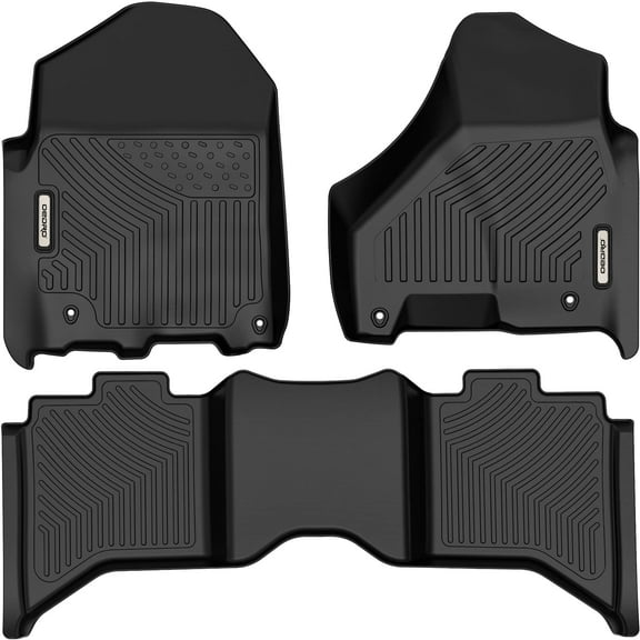 RVNI Floor Mats Compatible with Dodge Ram 1500 2500 3500 Crew Cab 2012 2013-2018 Rear Front TPE Liners