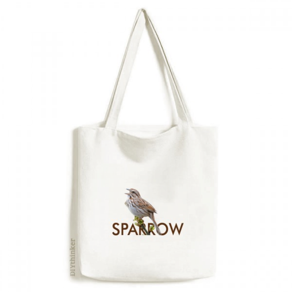 Food Throat Sparrows Birds Tote Canvas Bag Shopping Satchel Casual Handbag
