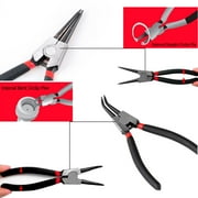 Circlip Pliers Internal/External Heavy Duty Snap Ring Pliers with Straight/Bent Jaw for Ring Remove Retaining Pliers with 6 Inch
