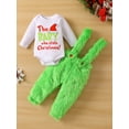 thumbnail image 3 of 0-24M Baby Christmas Sets 6M 12M 18M 24M Boys Girls Clothes Newborn Toddler Long Sleeve Romper + Furry Suspender Skirt/Pants Outfits for Party, 3 of 10
