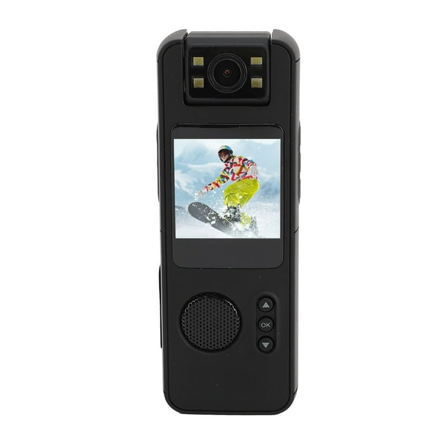 Cámara Pequeña Portátil, Cámara de Bolsillo para Mano de Pantalla de 1.54 Pulgadas Lente Giratoria de 180 Grados 1080p Hd Con Clip para Deportes al Aire Libre