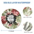 thumbnail image 3 of Shower Caps,Pioneer Flower Floral Print Pattern Waterproof Shower Cap for Women 4 Pieces,Double Reusable Hair Cover for Shower PEVA Elastic Stretch Hem, 3 of 7