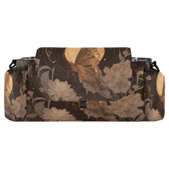 DIXRUYEE Stroller Organizer Midnight Flight Among Blossoms Printed