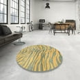 thumbnail image 3 of Ahgly Company Indoor Round Abstract Copper Green Animal Area Rugs, 5' Round, 3 of 6