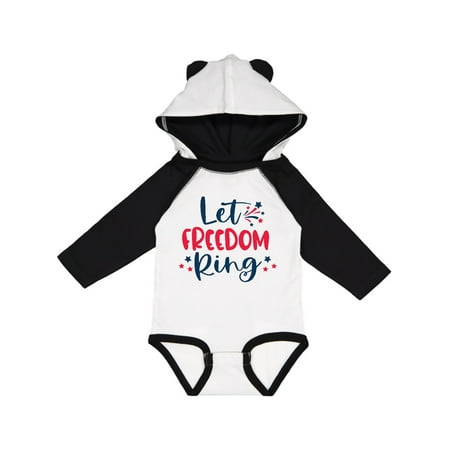 

Inktastic 4th of July Let Freedom Ring with Stars Gift Baby Boy or Baby Girl Long Sleeve Bodysuit