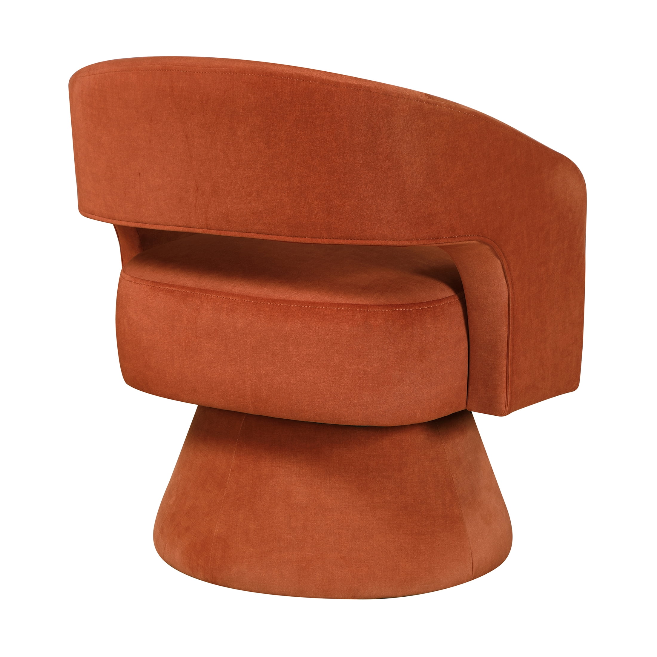 OakvillePark Alderwyn Velvet Swivel Chair with Round Base, Orange