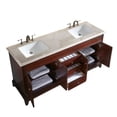 thumbnail image 2 of Eviva Elite Princeton 72" Teak Solid Wood Bathroom Vanity Set with Double OG Crema Marfil Marble Top, 2 of 3