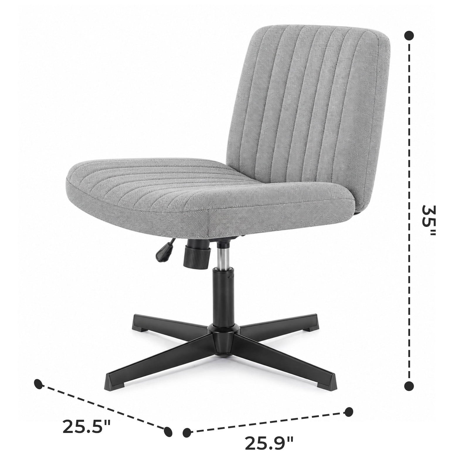 Alvantor Criss Cross Office Chair, No Wheels Armless Swivel, Wide Seat Criss Cross Chair for Home Office & Reading Room
