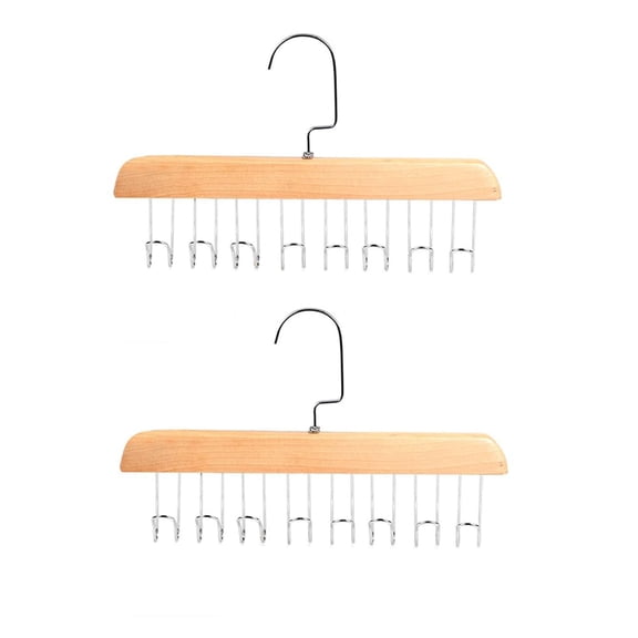 CozyQx Hooks for Hanging 2Pcs Anti Slip Multi Hook Coat Racks Bra Hangers for Closet Organizer with 8 Hooks 360 °Swivel Belt Hanger for Closet for Belt Tie Tank top Bra Scarf