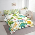 thumbnail image 3 of Castle Fairy Cute Dino Twin Bedding Sets,Jungle Wildlife Dinosaur Bedding Comforter Set, 3 of 8