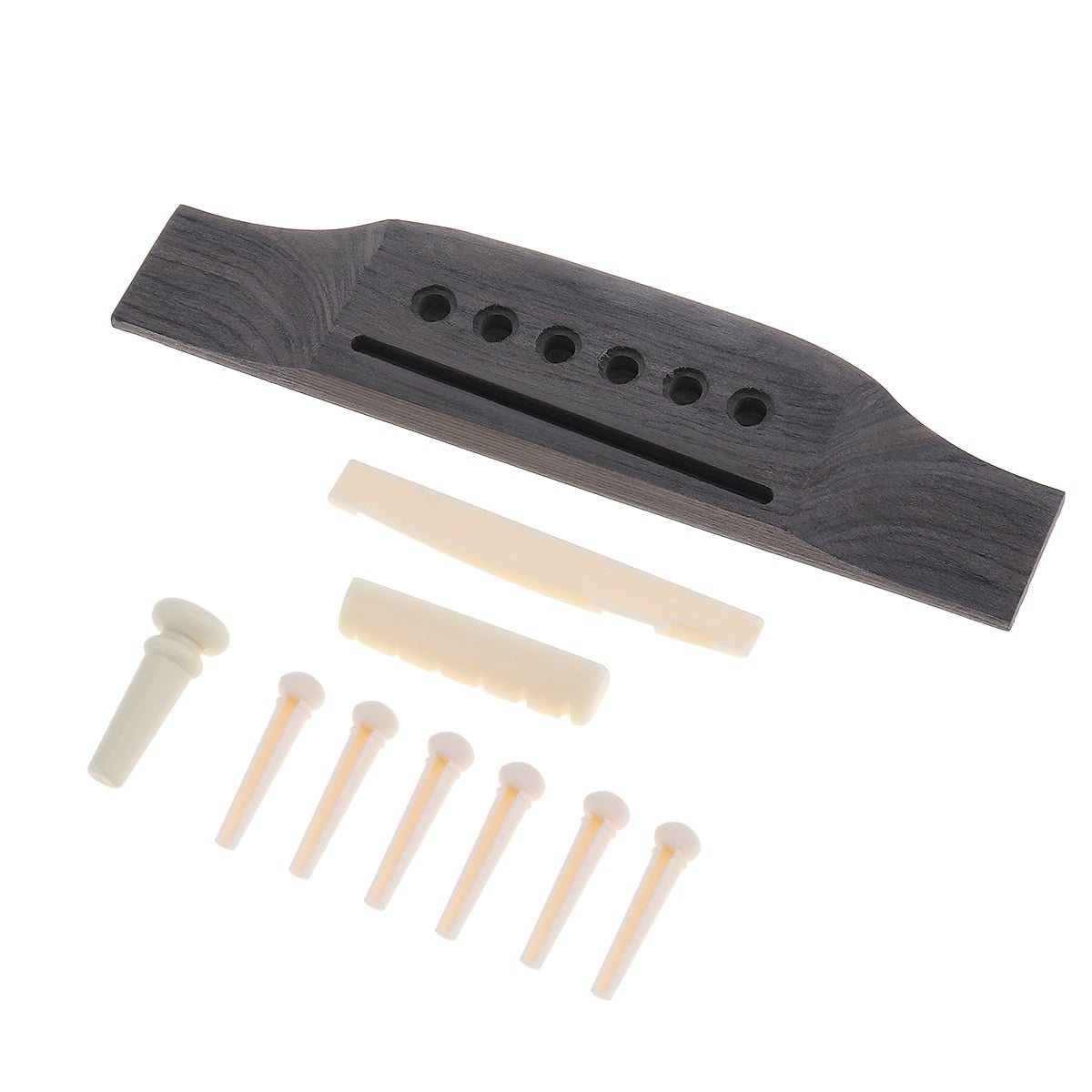 Rosewood Acoustic Guitar Bridge + Bridge Pins / Saddle / Nut Saddle