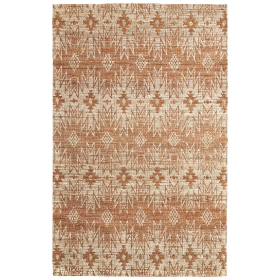 Feizy Lilliana Transitional Geometric, Orange/Ivory/Tan, 8' x 11' Area Rug Handmade Reversible Global Diamond Floor Rug for Living room Bedroom