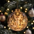 thumbnail image 4 of Lighted Christmas Ball Ornaments 2026, Lighted Angel Round - Rustic Holiday Ornament, 3D Acrylic Hanging Decorations for Xmas Tree, Mantel Wreath and Garland Accent for Winter Celebrations, 4 of 5
