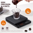 thumbnail image 3 of Báscula de café BAGAIL BASICS con temporizador de 0,1 g, precisión de 3 kg, 3 of 7